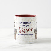 Mug Doberman Pinscher Puppy Kisses Tout réparer (Centre)