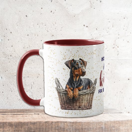 Mug Doberman Pinscher Puppy Kisses Tout réparer