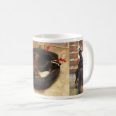Mug Dobermann avec le chiot (Devant droit)