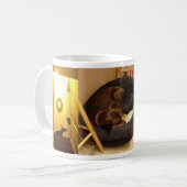 Mug Dobermann avec le chiot (Devant gauche)