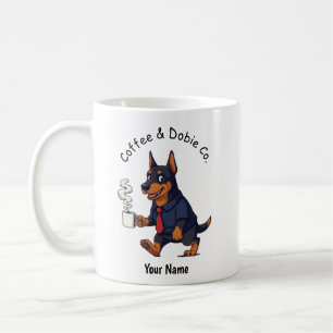 Mug Dobermann Pinscher Chien Drôle Costume D'Affaires