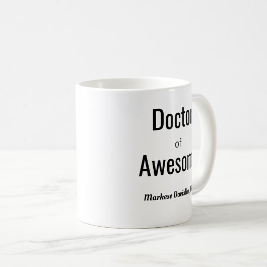 Mug Docteur de Awesome Nom PhD (Devant droit)