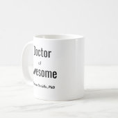 Mug Docteur de Awesome Nom PhD (Devant gauche)