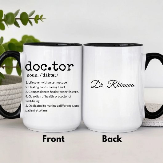 Mug Docteur Définition Lifesaver avec stéthoscope