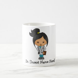 Mug Docteur féminin mignon asiatique personnalisé Mu