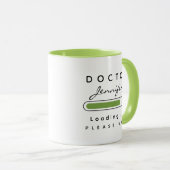 Mug DOCTEUR [Nom] Chargement vert et blanc (Devant droit)
