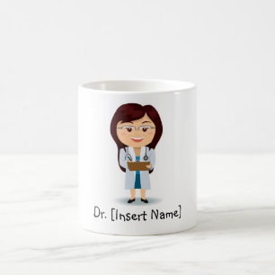 Mug Docteur personnalisé Female de brune