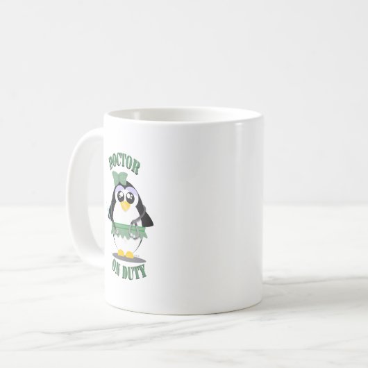 Mug Docteur pingouin en service (femelle) (Devant gauche)