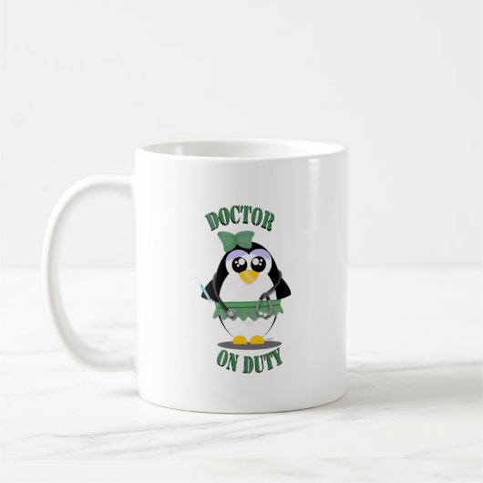 Mug Docteur pingouin en service (femelle) (Gauche)