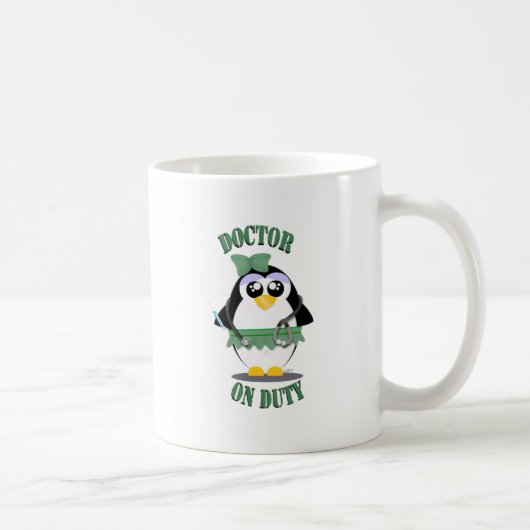 Mug Docteur pingouin en service (femelle) (Droite)