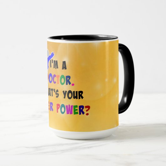 Mug Docteur Superhero, humour, (Devant droit)