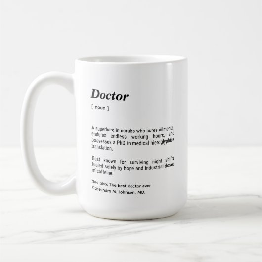 Mug Doctor Funny Dictionary Definition Custom (Gauche)