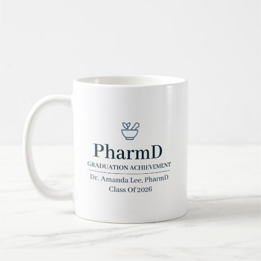 Mug Doctor of Pharmacy Custom Name Since Year (Gauche)