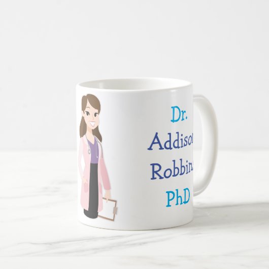Mug Doctorat Customisé (Votre nom) pour la promotion (Devant droit)
