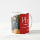Mug Doctorat Red White Graduation Photo Keepsaké (Devant droit)