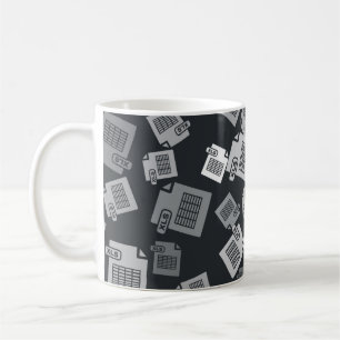 Mug Document de fichier XLS gris. Télécharger l'icône 