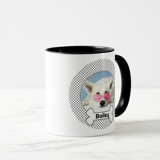 Mug Dog and Bone Custom Name and Photo (Devant droit)