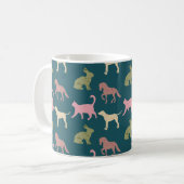 Mug Dog Cat Horse Animal Silhouettes Pattern (Devant gauche)