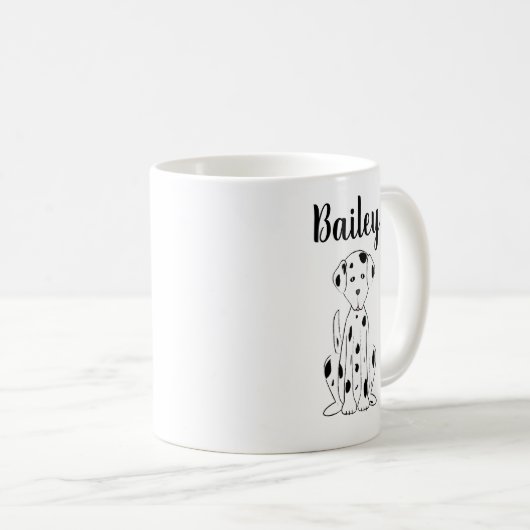 Mug Dog Cute Dalmatian Calligraphy Pet (Devant droit)