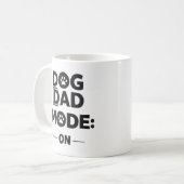 Mug Dog Dad Mode ON – Bold Black & White Paw Print Des (Devant gauche)