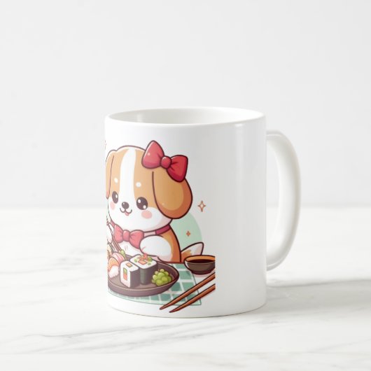 Mug Dog eating sushi (Devant droit)