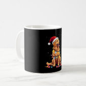 Mug Dog Golden Retriever Santa Christmas Xmas Lights ( (Devant gauche)