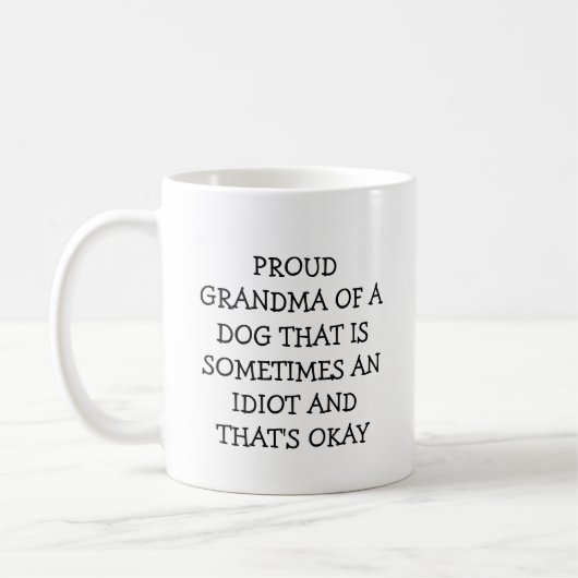 Mug Dog grandma, personalized with picture and name (Gauche)