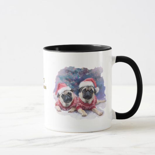 Mug Dog Lovers Christmas Coffee Mug/Pug (Droite)