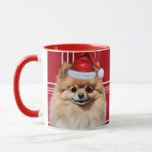 Mug Dog Lover's Pomeranian Holiday Red Plaid (Gauche)