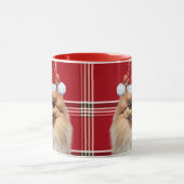 Mug Dog Lover's Pomeranian Holiday Red Plaid (Centre)
