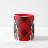 Mug Dog Lover's Pug Holiday Red Buffalo Plaid (Centre)