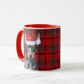 Mug Dog Lover's Red Plaid Doberman Pinscher Holiday (Devant gauche)