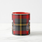 Mug Dog Lover's Red Plaid Smooth Dachshund Holiday (Centre)