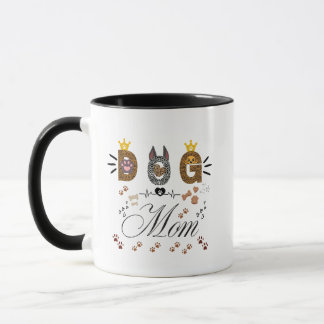 Mug Dog Mom Leopard Print Paw Design/Leopard Dog Mom