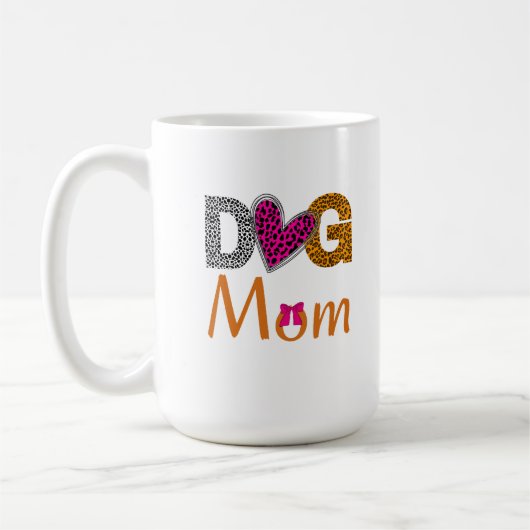 Mug Dog Mom Leopard Print/Trending Dog Lover Gift (Gauche)