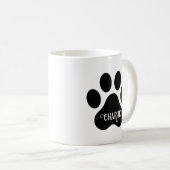 Mug Dog Paw Name Silhouette Design (Devant droit)