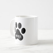 Mug Dog Paw Name Silhouette Design (Devant gauche)