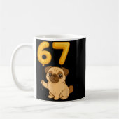 Mug Dog Pug 67 Meme Six Seven Balloon Funny Gen Alpha (Gauche)