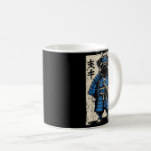 Mug Dog Pug Samurai Funny Japanese Warrior Art Men Wom (Devant droit)