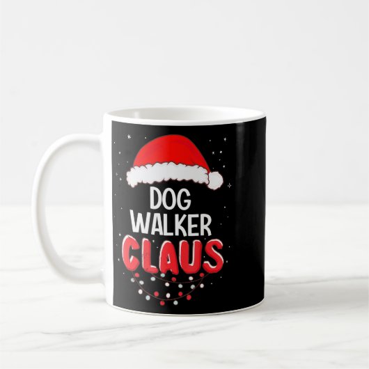 Mug Dog Walker Santa Claus Christmas Matching Costume (Gauche)