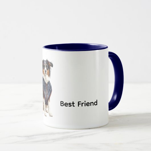 Mug Dog with Blue Jacket (Devant droit)