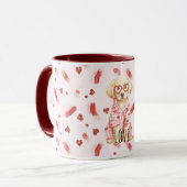 Mug Dog with Heart Glasses Glitter Love Hearts (Devant gauche)