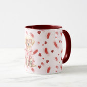 Mug Dog with Heart Glasses Glitter Love Hearts (Devant droit)