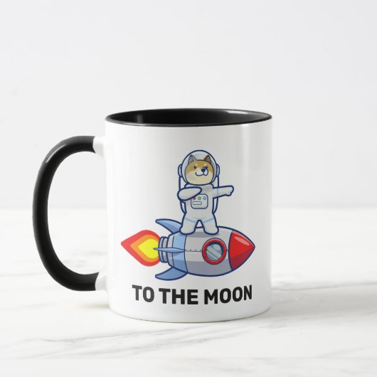 Mug Dogecoin À La Lune Rocket Man Space Doge Crypto (Gauche)