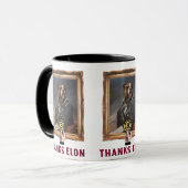 Mug Dogecoin drôle habillé de peinture de chien (Devant gauche)