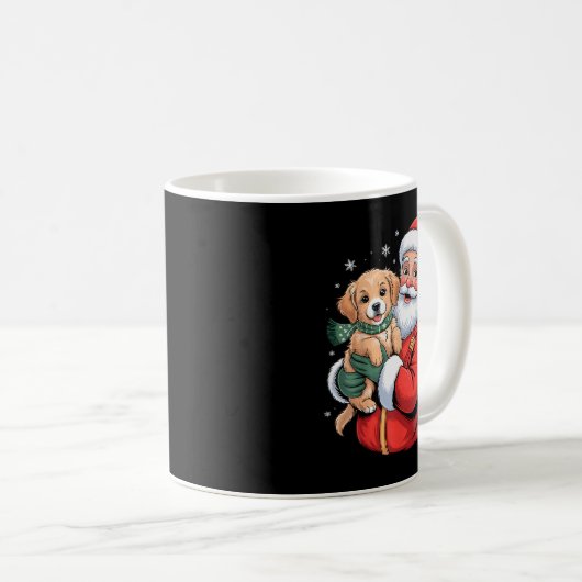 Mug Dogs Golden Retriever Puppy Santa Christmas Funny (Devant droit)