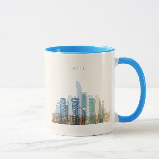 Mug Doha, horizon de ville du Qatar | (Droite)