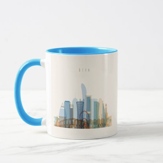 Mug Doha, horizon de ville du Qatar | (Gauche)