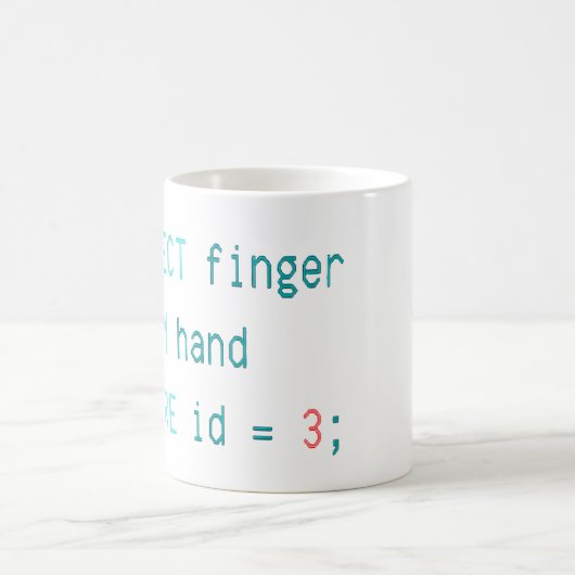 MUG DOIGT MOYEN DE CODER - SÉLECTIONNEZ LE DOIGT DE LA (Centre)