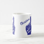 Mug Doigt personnalisé de mousse de patron du numéro (Centre)